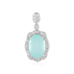 Pendentif en argent et Calcédoine d'eau