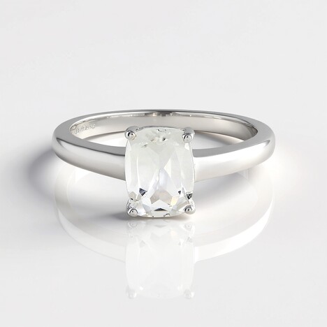 Anello in argento con Topazio Bianco