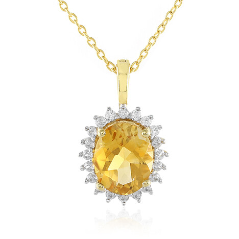 Citrin-Silberhalskette