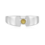 Zilveren ring met een Gele Ceylon saffier