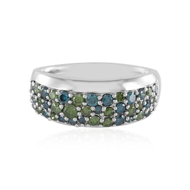 Grüner I3 Brillant-Platinring (KM by Juwelo)