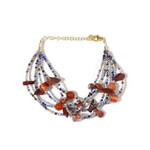 Bracelet en argent et Agate rouge en bande (Riya)