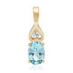 9K Teal Tourmaline Gold Pendant