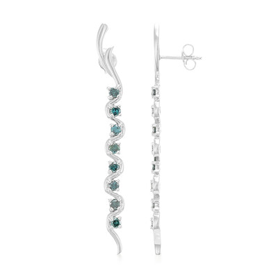 Boucles d'oreilles en argent et Diamant fantaisie