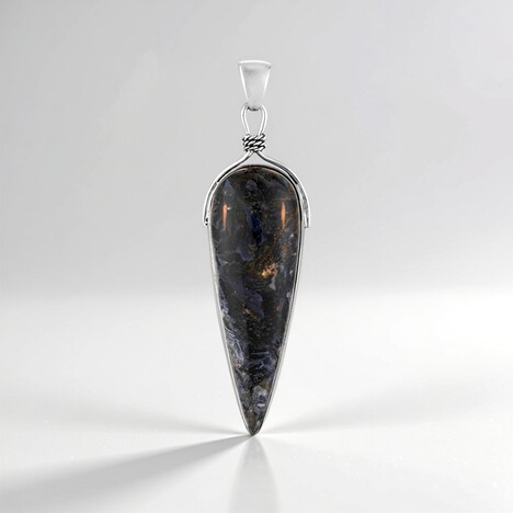 Ciondolo in argento con Pietersite (Bali Barong)
