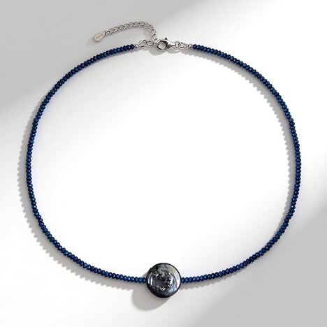Collier en argent et Perle de culture d'eau douce argentée
