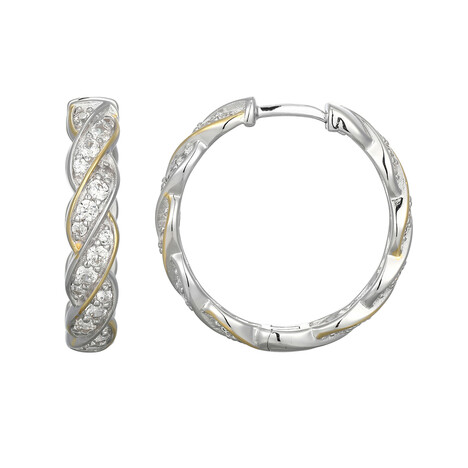 Zilveren oorbellen met zirkonen