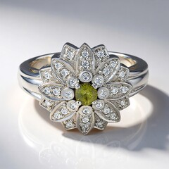 Anello placcato in platino con Tormalina Cuprian