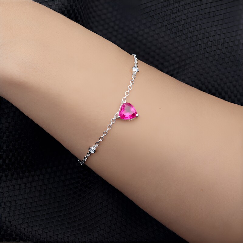 Bracciale in argento con Topazio Rosa