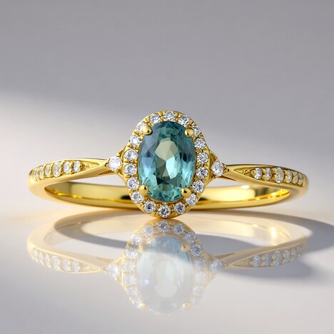 Anello in oro con Zaffiro Petrolio (CIRARI)