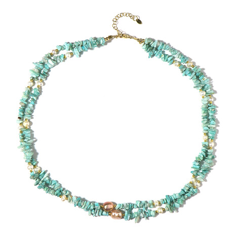 Zilveren halsketting met amazonieten