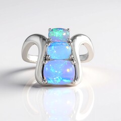 Anello in argento con Opale di Welo (de Melo Essence)