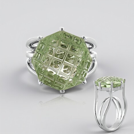Anello in argento con Ametista Verde
