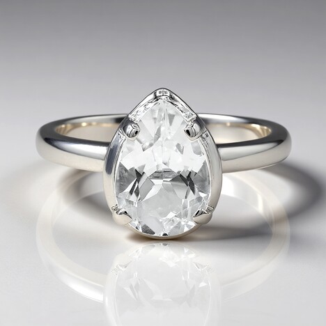 Anello in argento con Topazio Bianco