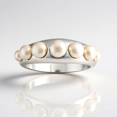 Anello in argento con Perla d'Acqua Dolce Bianca (Michelle Albala)