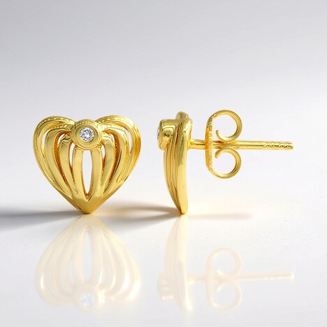 Boucles d'oreilles en argent et Diamant I1 (G) (Annette)