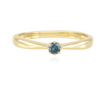 Blauer I2 Brillant-Silberring