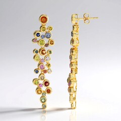 Orecchini in argento con Zaffiro Fancy