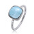 Anillo en plata con Larimar