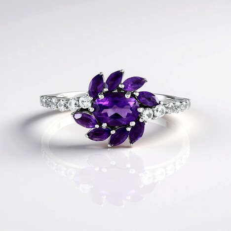 Anello in argento con Ametista Siberiana (de Melo)