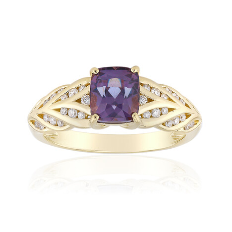 Anillo en oro con Granate de color cambiante de Madagascar (de Melo)