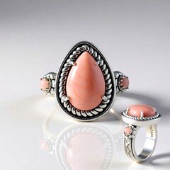 Anello in argento con Opale Rosa (Desert Chic)