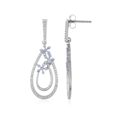 Zilveren oorbellen met tanzanieten