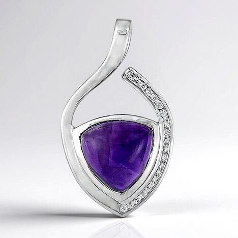 Ciondolo in argento con Ametista Zambiana (MONOSONO COLLECTION)