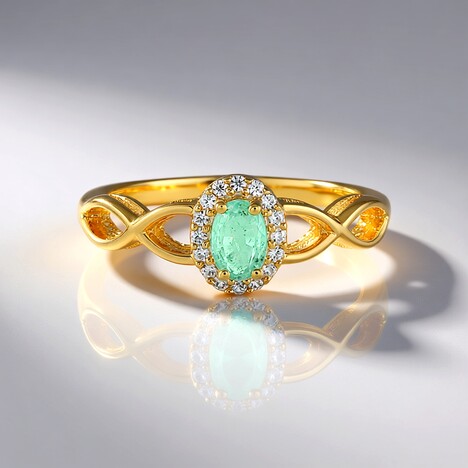 Anello in argento con Smeraldo Russo