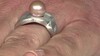 Zilveren ring met een perzikkleurige Ming parel (TPC)