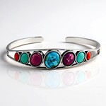 Bracciale in argento con Turchese Kingman Mohave Blu (Jones Lee)