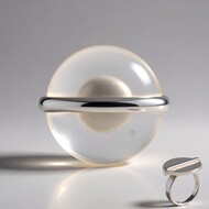 Anello in argento con Agata Bianca