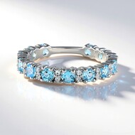 Anillo en plata con Topacio azul suizo