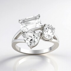 Anello in argento con Topazio Bianco