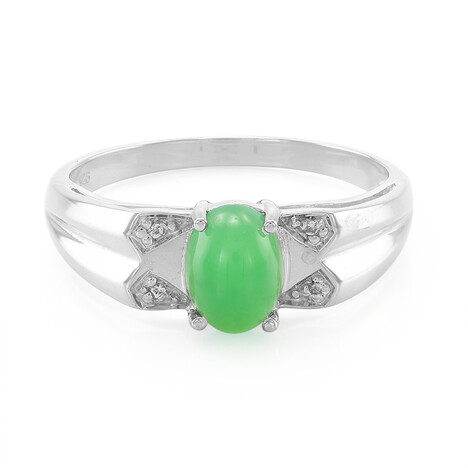 Anello da uomo in argento con Crisoprasio Imperiale