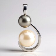 Pendentif en argent et Perle blanche de culture d'eau douce (TPC)