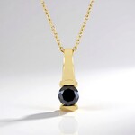 Collana in argento con Diamante Nero