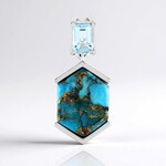 Ciondolo in argento con Turchese Ramato Blu Mohave (Faszination Türkis)