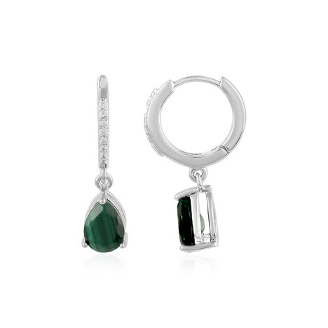 Boucles d'oreilles en argent et Malachite