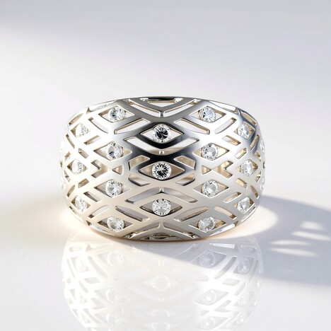 Anello in argento con Zircone (Ornaments by de Melo)