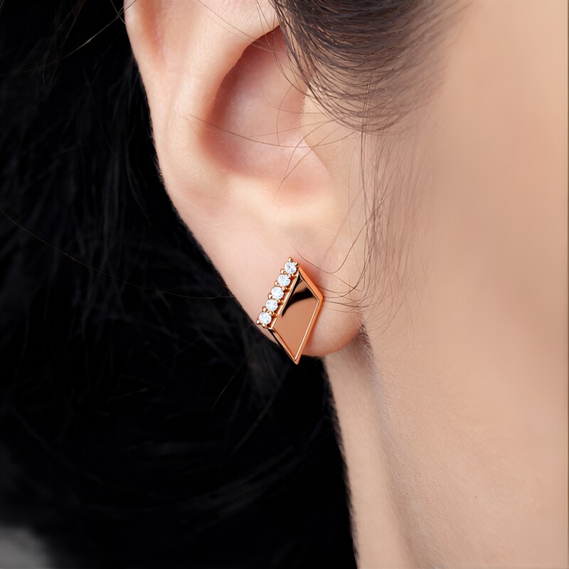 Boucles d'oreilles en or et Diamant rose I3 d'Argyle (Mark Tremonti)