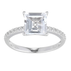 Zilveren ring met een witte topaas (Adela Silber)
