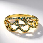 Anello placcato in oro con Diamante Fancy