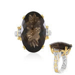 Zilveren ring met een rookkwarts (Gems en Vogue)