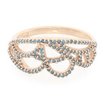 Anello placcato in oro con Diamante Fancy