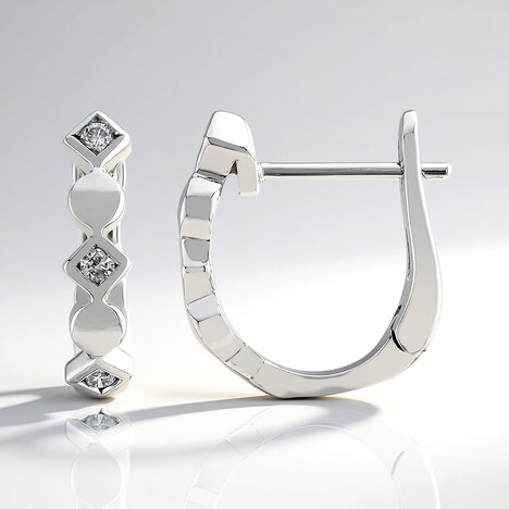 Orecchini in argento con Diamante I1 (G) (Annette)