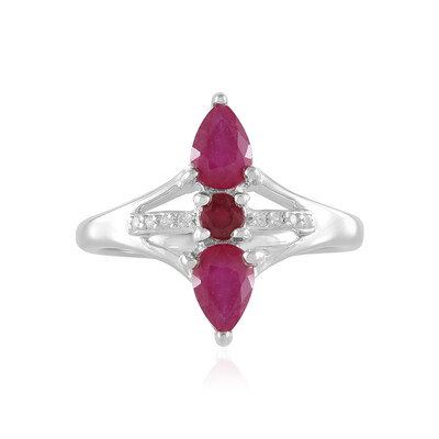 Bague en argent et Rubis de Madagascar
