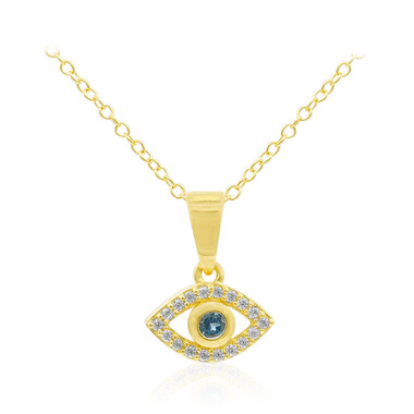 Collier en argent et Topaze bleu de Londres
