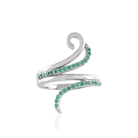 Zilveren ring met Groene onyxen