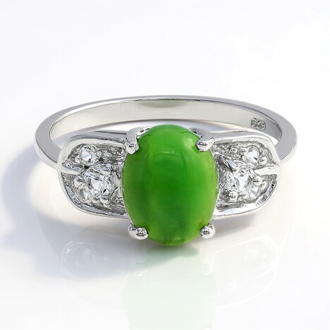 Anello in argento con Crisoprasio Imperiale